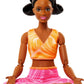 Barbie Made to Move Fashion Doll with Black Hair Wearing Removable Yellow Sports Top & Pink Yoga Pants, 22 Bendable Joints