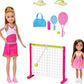 Barbie Stacie & Chelsea Tennis Playset with 2 Dolls & 5+ Accessories Including Net with Swinging Ball Feature