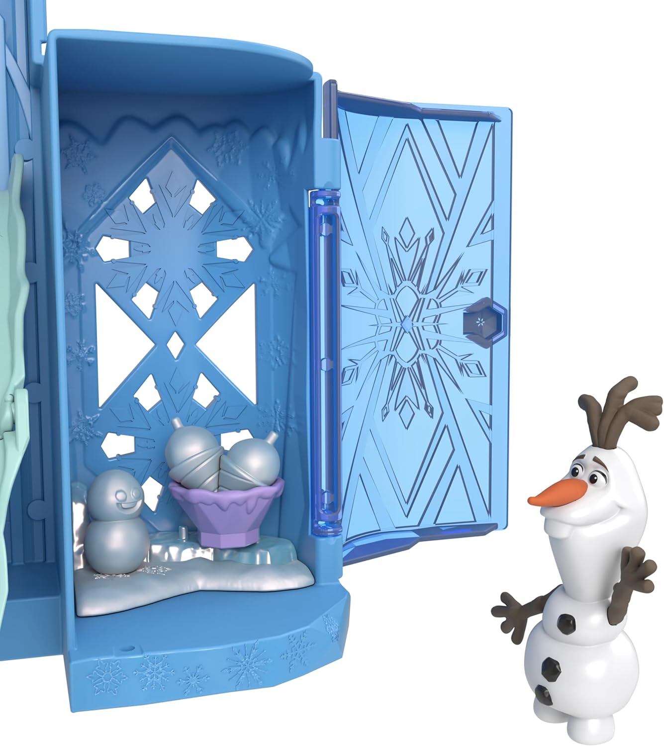 Disney Frozen Elsa Ice Palace, Stackable Castle Doll House with Small Doll & Accessories For Kids Ages 4+