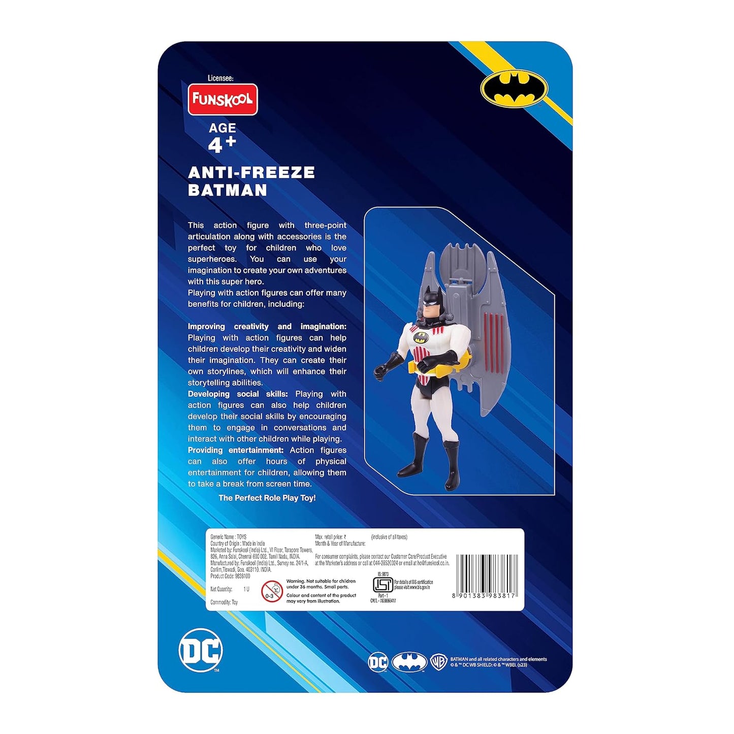 Funskool Anti Freeze Batman Action Figurine for Ages 4+ (Card & Design May Vary)