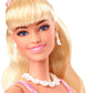 Barbie The Movie Doll Wearing Pink and White Gingham Dress with Daisy Chain Necklace for Ages 3 Years and Up