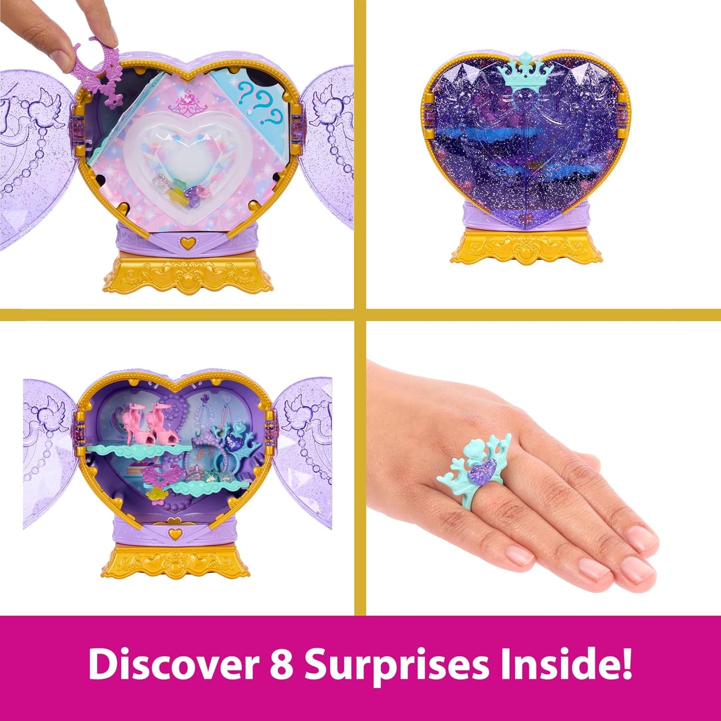 Disney Princess Jewel Reveal Ariel Fashion Doll with 8 Surprises Including Gem Box & Accessories for Kids Ages 3 Years & Up