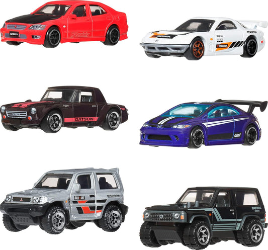 Hot Wheels 2026 Silver Series Streets of Japan Premium Vehicle Set Including 6 Collectible Cars for Kids & Collectors