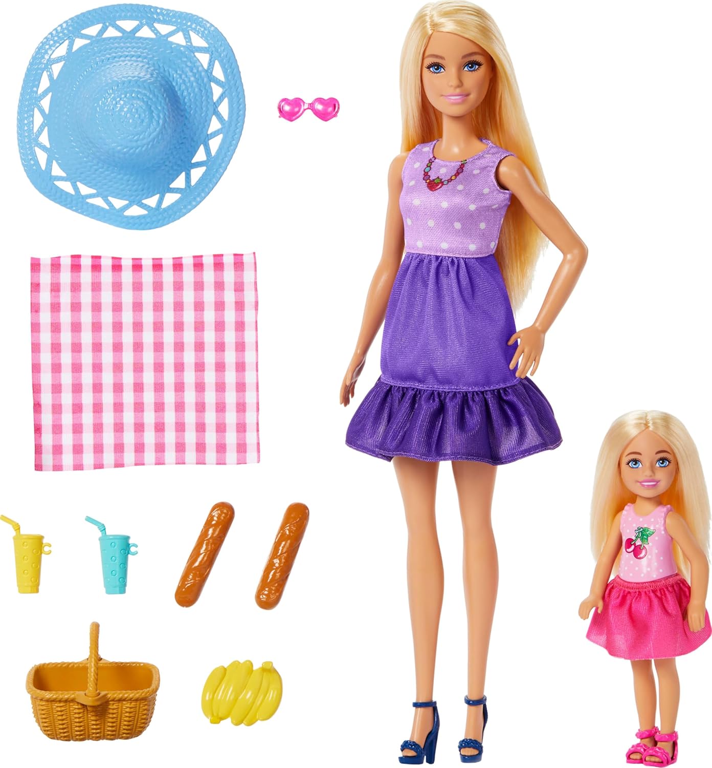 Barbie Family & Friends Picnic Playset with Dolls and Accessories for Kids Ages 3+