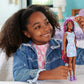 Barbie Fun & Fancy Brunette Hair Doll with Extra-Long Colorful Hair and Shimmery Pink Dress and 10 Hair and Fashion Play Accessories for Kids Ages 3+