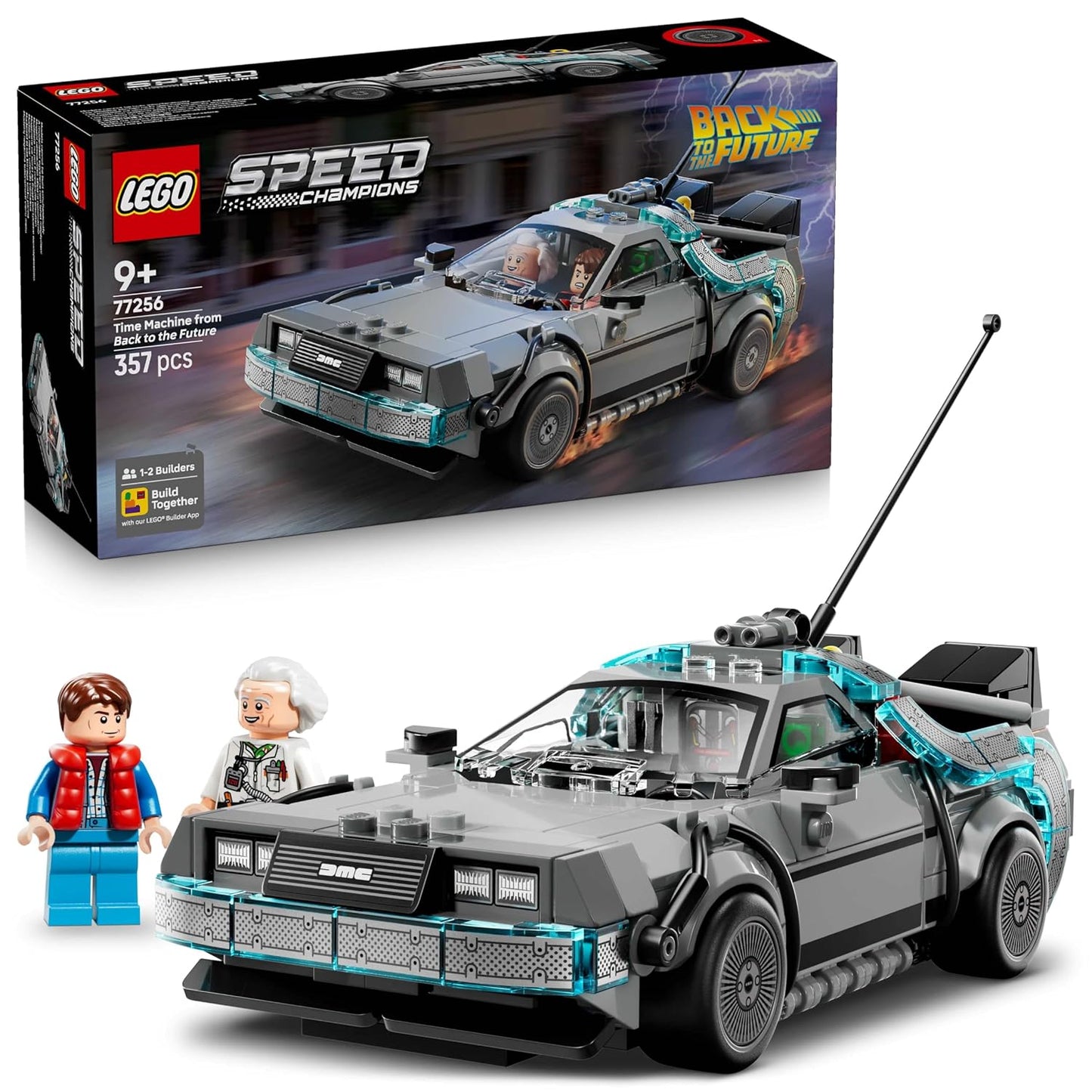 LEGO Speed Champions Time Machine from Back to The Future - Model Car Building Kit For Ages 9 Years & Up