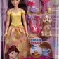 Disney Princess Belle Fashion Doll & Dog Figure with Color Change Spots, Bathtub, Brush & Hair Accessories, Inspired by Beauty & The Beast