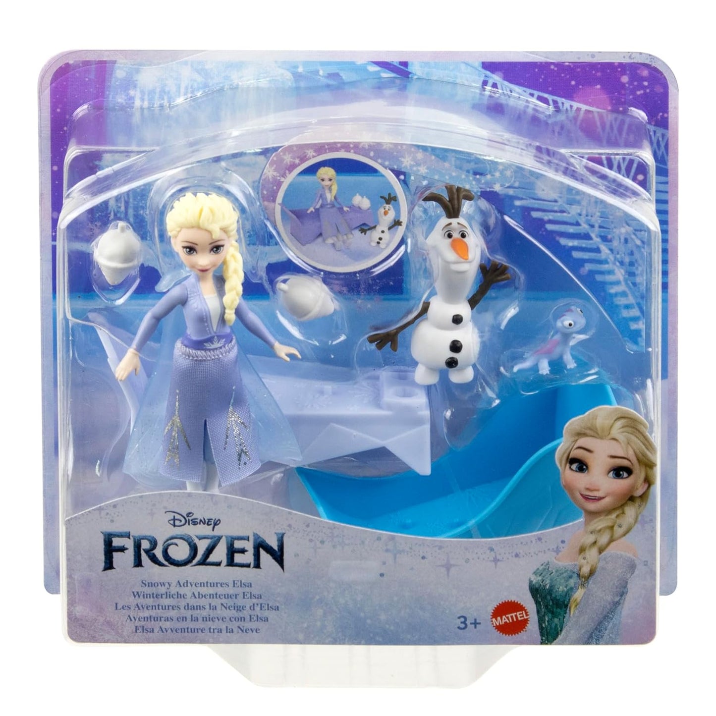 Disney Frozen Elsa Small Doll with Olaf & Bruni Character Friends, Furniture and Play Pieces Inspired by Disney Frozen Movie