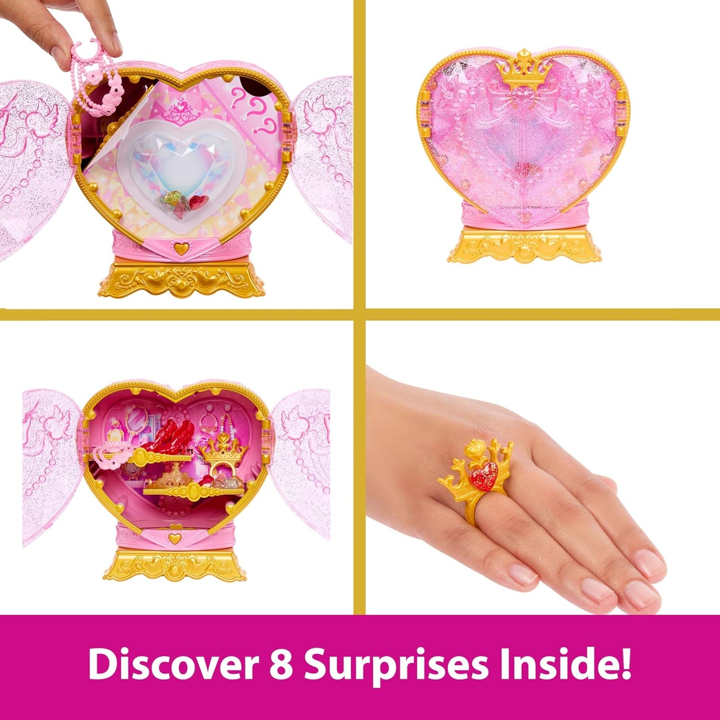 Disney Princess Jewel Reveal Belle Fashion Doll with 8 Surprises Including Gem Box & Accessories for Kids Ages 3 Years & Up