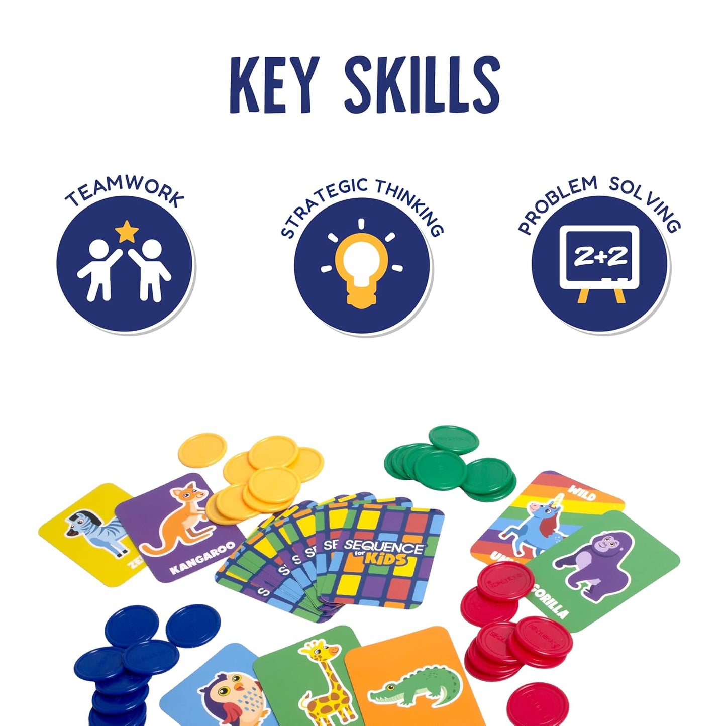 Funskool Goliath Games Sequence Junior for Kids Easy-to-Learn Board Game, 2-4 Players, For Ages 4 Years & Up
