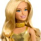 Barbie Fashionistas Doll #222, Petite With Blonde Wavy Hair, Golden Jumpsuit, 65th Anniversary Doll For Kids Ages 3+