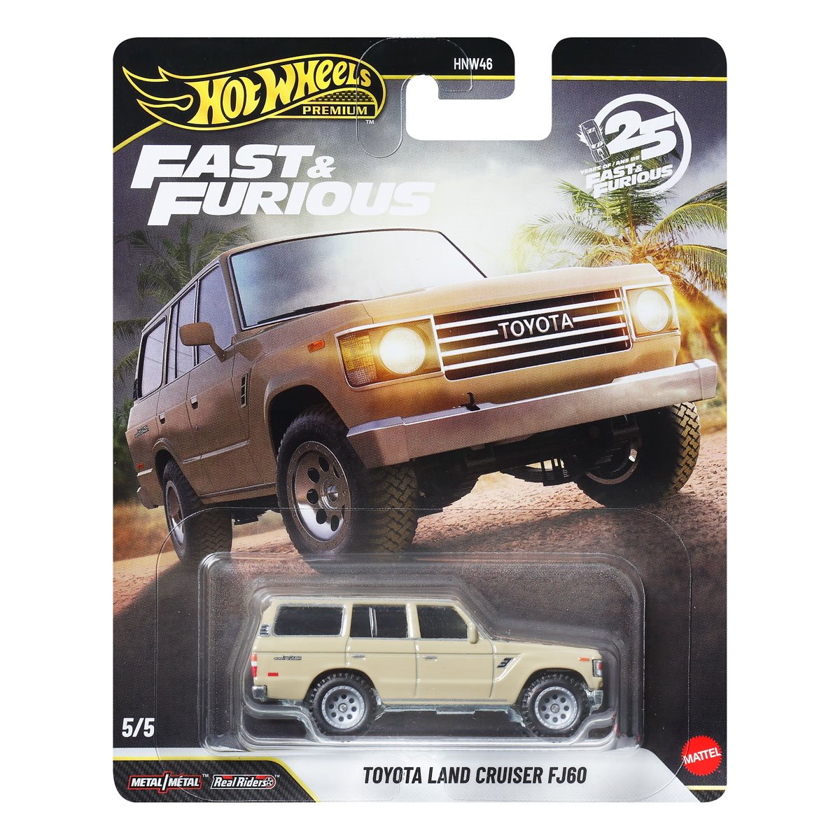 Hot Wheels Premium Car Fast & Furious Toyota Land Cruiser FJ60, 1:64 Scale Die-Cast Car for Collectors