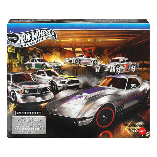 Hot Wheels 2026 Silver Series Zamac Premium Vehicle Set Including 6 Collectible Cars for Kids & Collectors