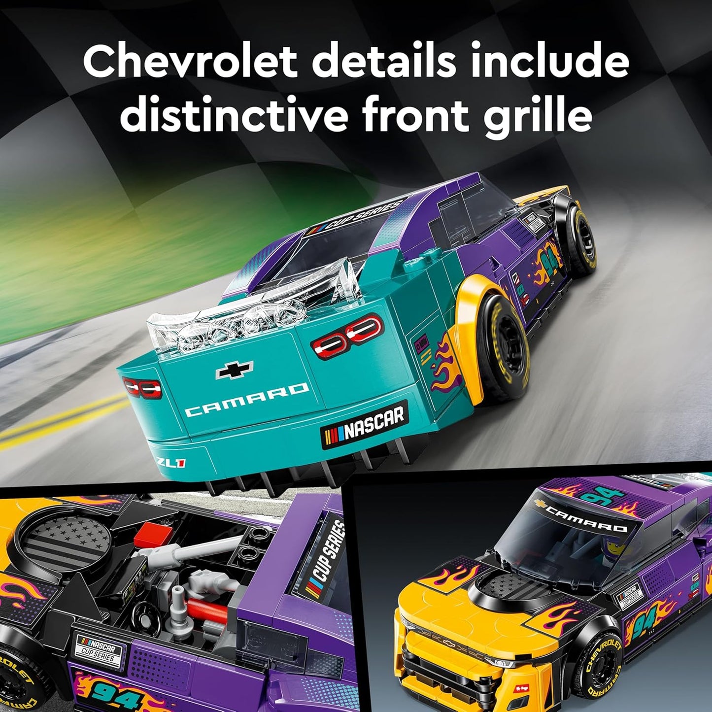 LEGO Speed Champions NASCAR Next Gen Chevrolet Camaro Vehicle Building Kit For Ages 9+