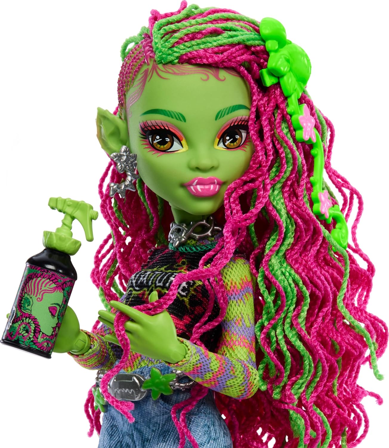 Monster High Venus Mcflytrap Fashion Doll With Pet Chewlian And Accessories For Ages 4+