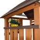 Cedar Wood Swing Set with Wave Slide, Play Kitchen, Rock Wall Ladder, Belt Swings, Toy Telescope, Steering Wheel, Tic-Tac-Toe, Balconies, Outdoor Playhouse Playground Set for Backyard Garden
