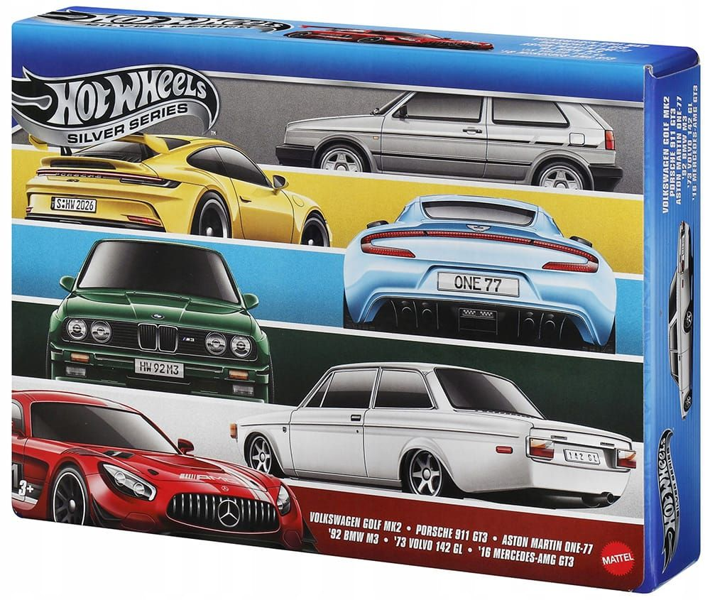 Hot Wheels 2026 Silver Series Euro Premium Vehicle Set Including 6 Collectible Cars for Kids & Collectors