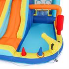 Inflatable Water Slide Park, Giant Bounce House with 450W Blower, Climbing Wall, Dual Basketball Hoops & Ring Toss Games - Outdoor Backyard Jumper