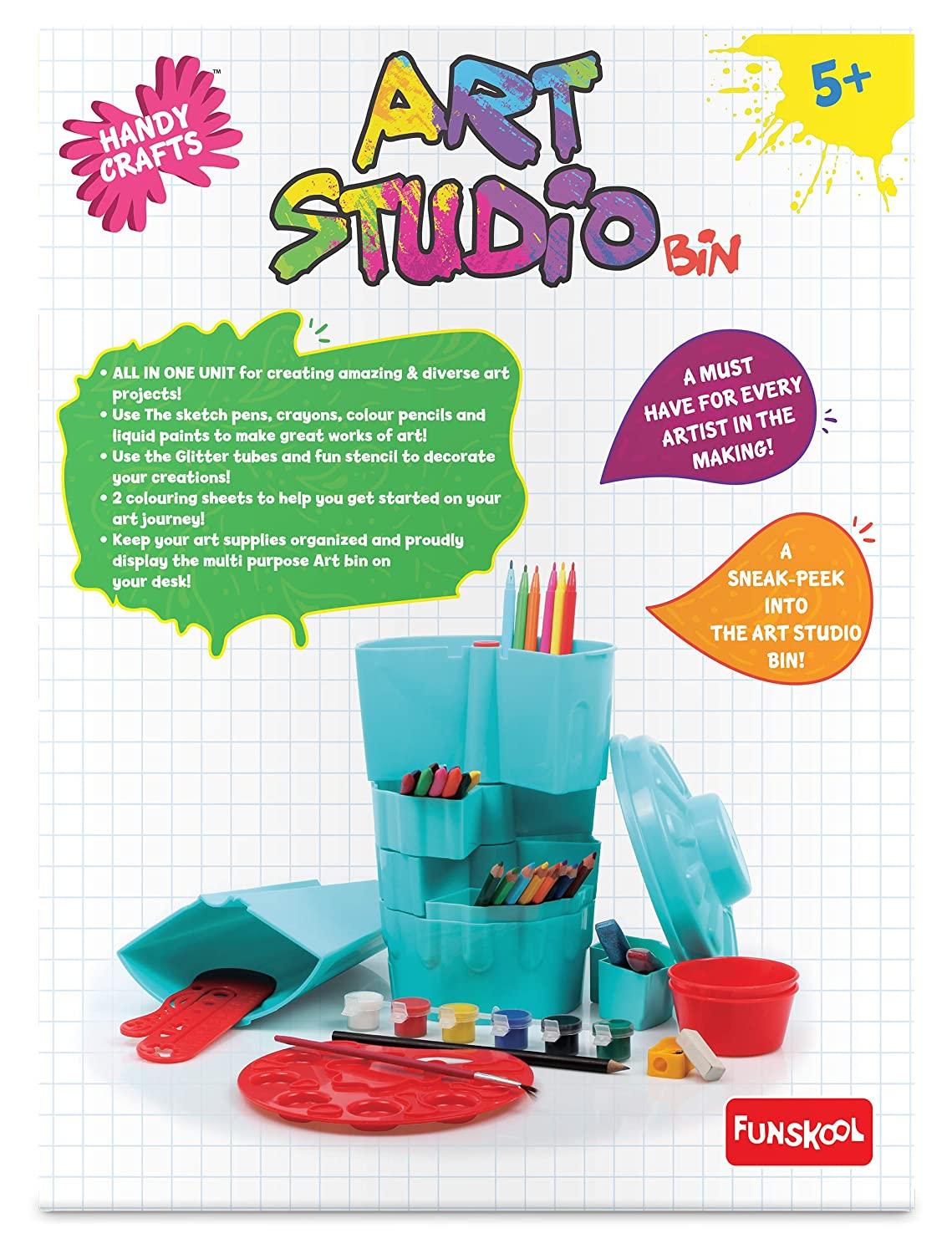 Funskool Handycrafts Art Studio Bin - Art Supply Organiser for Ages 5+