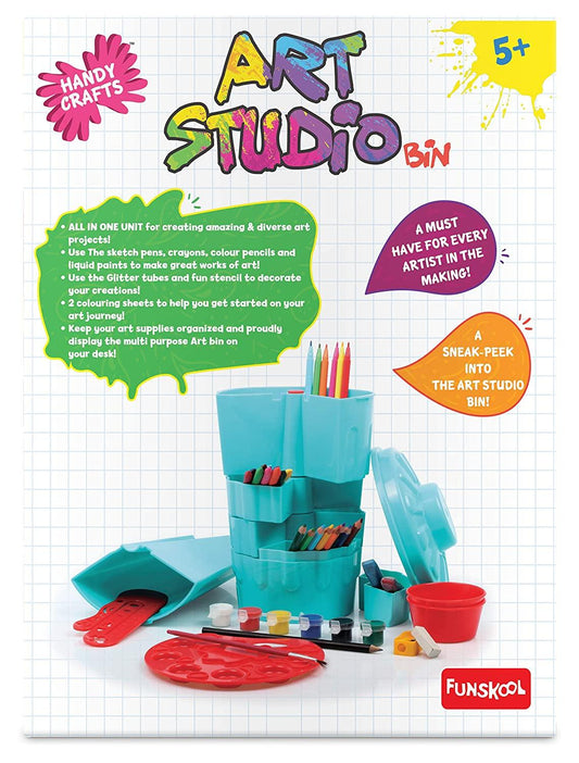Funskool Handycrafts Art Studio Bin - Art Supply Organiser for Ages 5+