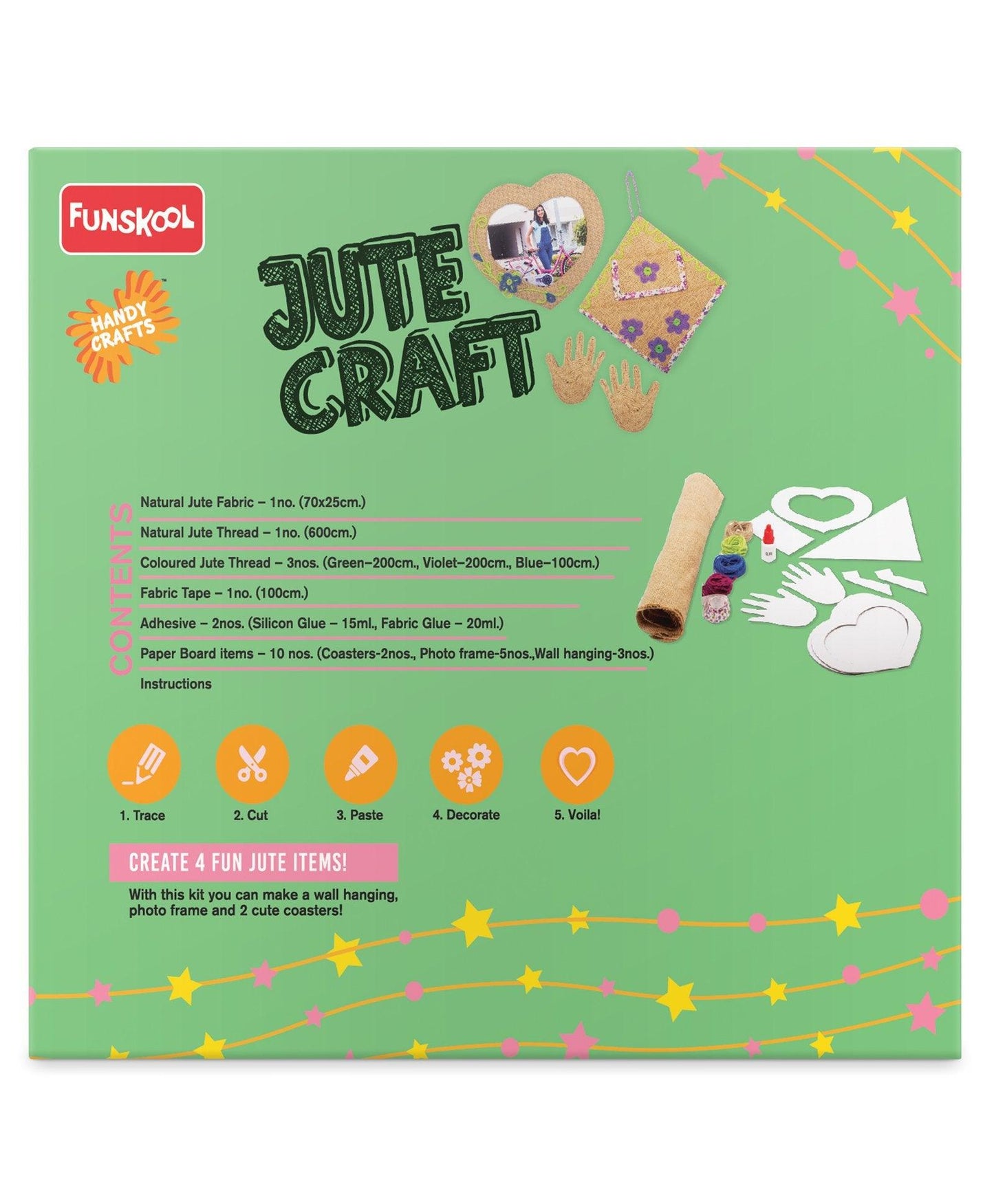 Funskool Handycrafts Jute Craft - DIY Wall Hanging Kit for Ages 5+