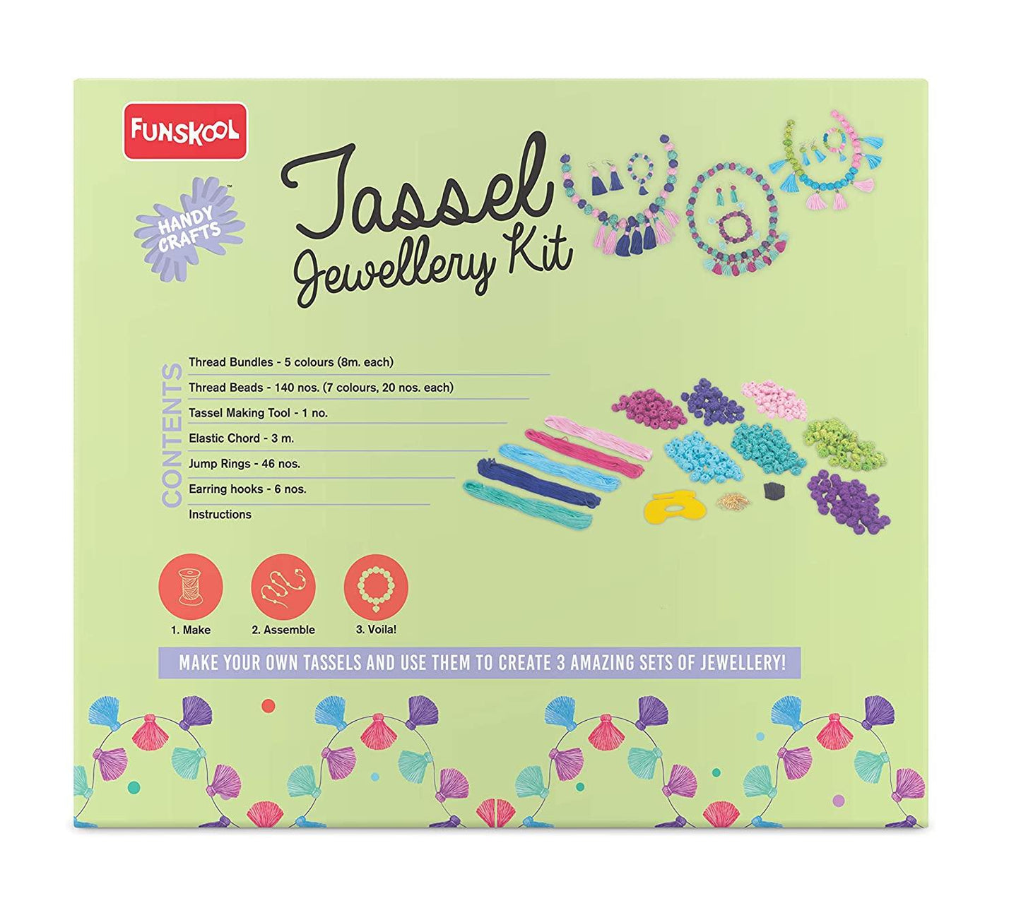 Funskool Handycrafts Tassel Jewellery - Jewellery Making Kits for Ages 7+