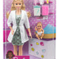 Barbie Baby Doctor Playset with 12 Inch Blonde Doll, Infant Doll, Stethoscope, Thermometer, Oscilloscope, Chart, Blanket & Baby Bottle for Kids Ages 3+
