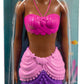 Barbie Dreamtopia Black Hair Mermaid Doll With Multi-Colored Purple Mermaid Tail for Kids Ages 3+
