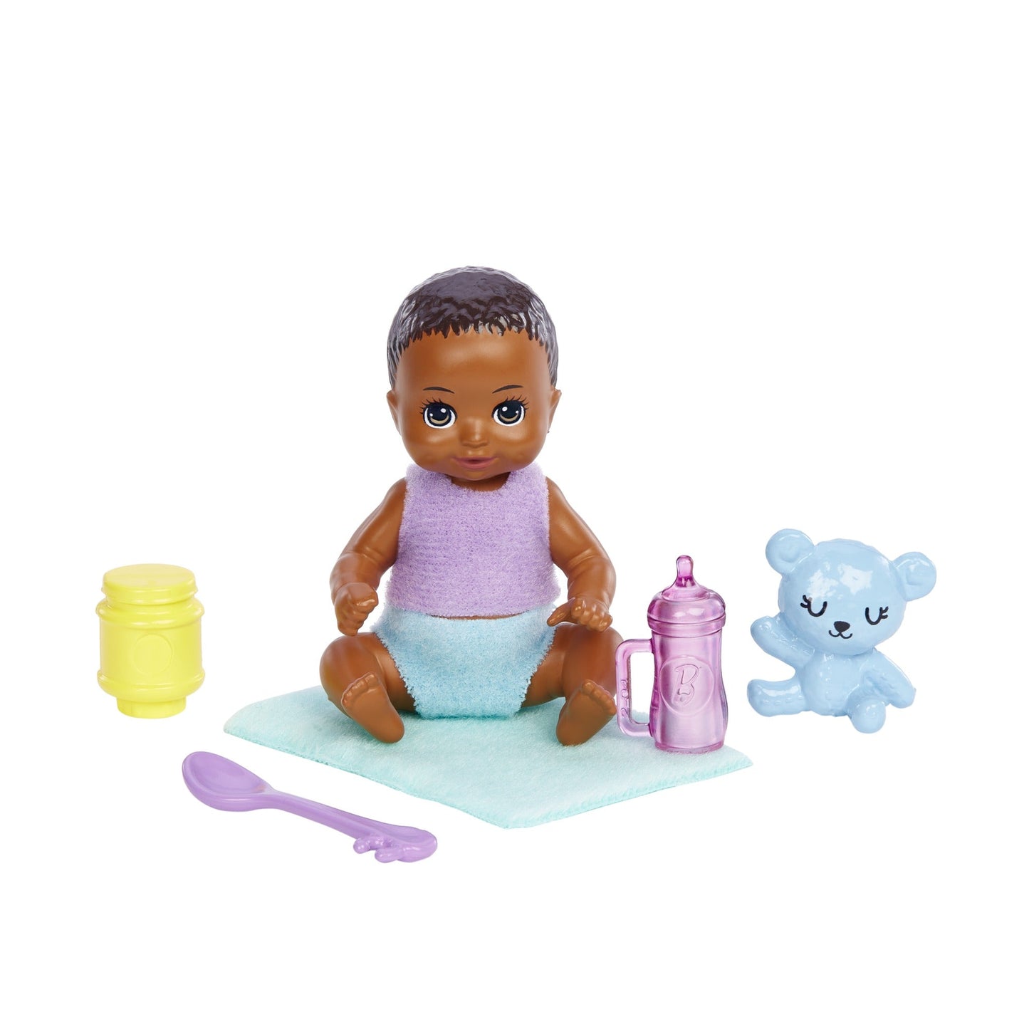 Barbie Skipper Babysitters Doll & Accessories Set with Two Tone Hair Skipper Doll with Baby Figure and 5 Accessories for Kids Ages 3+