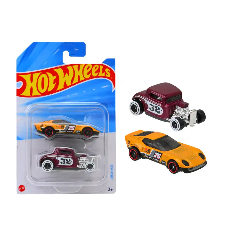 Hot Wheels Set of 2 Vehicles Toy in 1:64 Scale for Kids & Collectors Styles & Design May Vary
