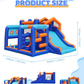 Multi-Activity Inflatable Bouncy Castle with Slide, Ball Pit, Basketball Hoop & Climbing Area – Kids Indoor Outdoor Fun Playset