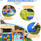 Multi-Activity Inflatable Bouncy Castle with Slide, Ball Pit, Basketball Hoop & Climbing Area – Kids Indoor Outdoor Fun Playset