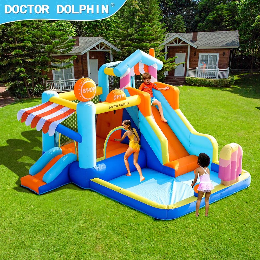Candy House Inflatable Water Park for Kids with Slide, Pool & Water Cannon