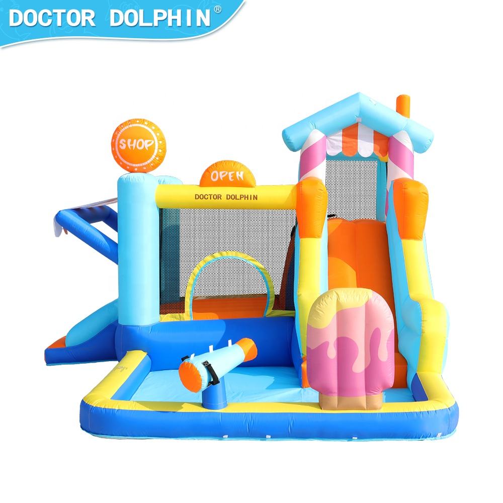 Candy House Inflatable Water Park for Kids with Slide, Pool & Water Cannon
