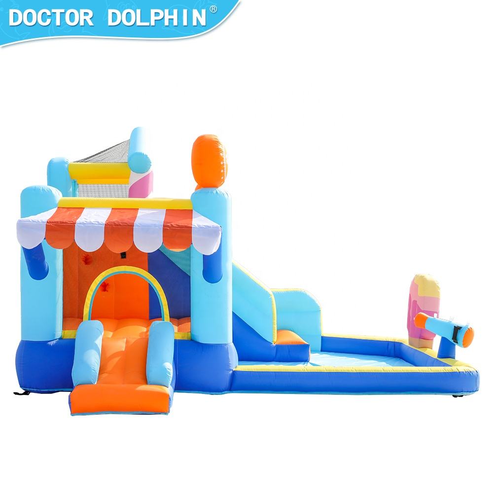 Candy House Inflatable Water Park for Kids with Slide, Pool & Water Cannon