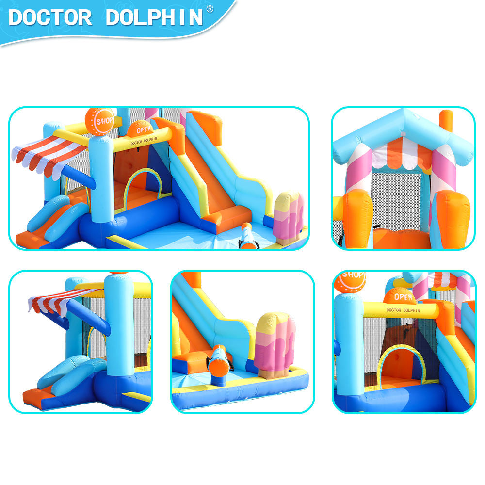 Candy House Inflatable Water Park for Kids with Slide, Pool & Water Cannon