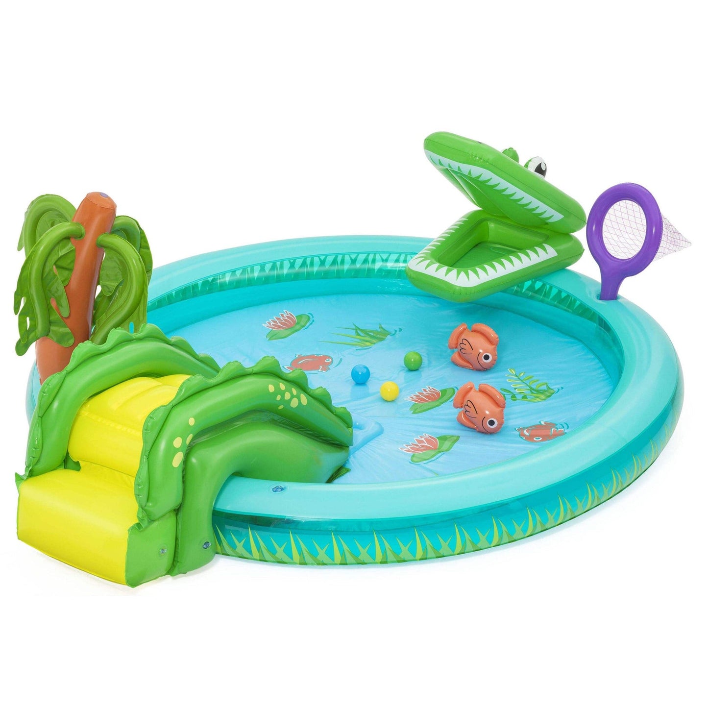 Bestway 53166 Crocodile Cove Kids Inflatable Water Play Center and Pool