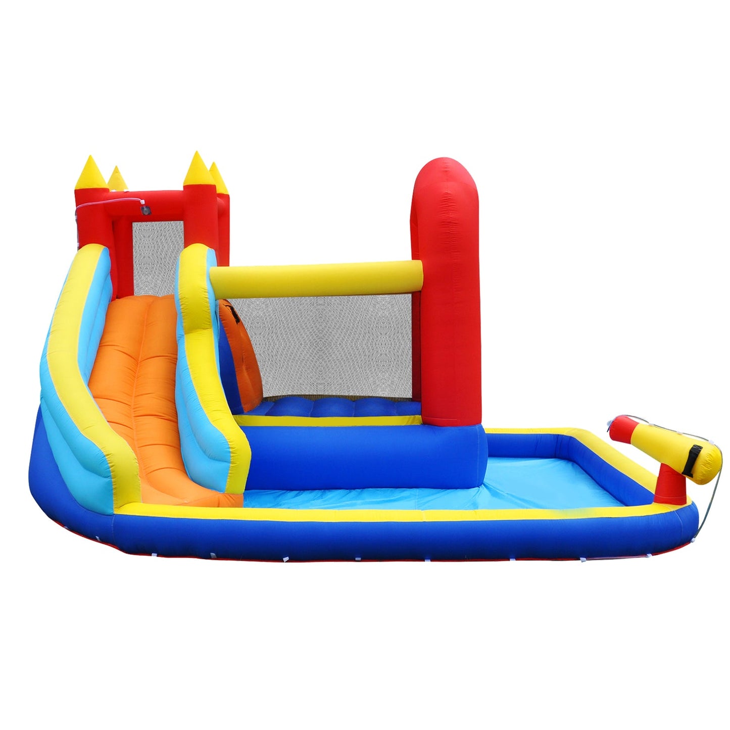 #1106 Inflatable Water Slide Bounce House, Slide Bouncer Castle Playhouse, 450W Air Blower for Kids Backyard Indoor Outdoor