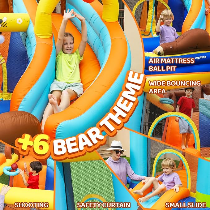 Doctor Dolphin Inflatable Bounce House for Kids – Double Slide & Jumping Bouncer with Electric Blower Included | Indoor & Outdoor Use | Ages 2–12