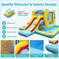 Inflatable Bounce House 7-in-1 Bouncy Castle with Slide and Tunnel with 550W Blower