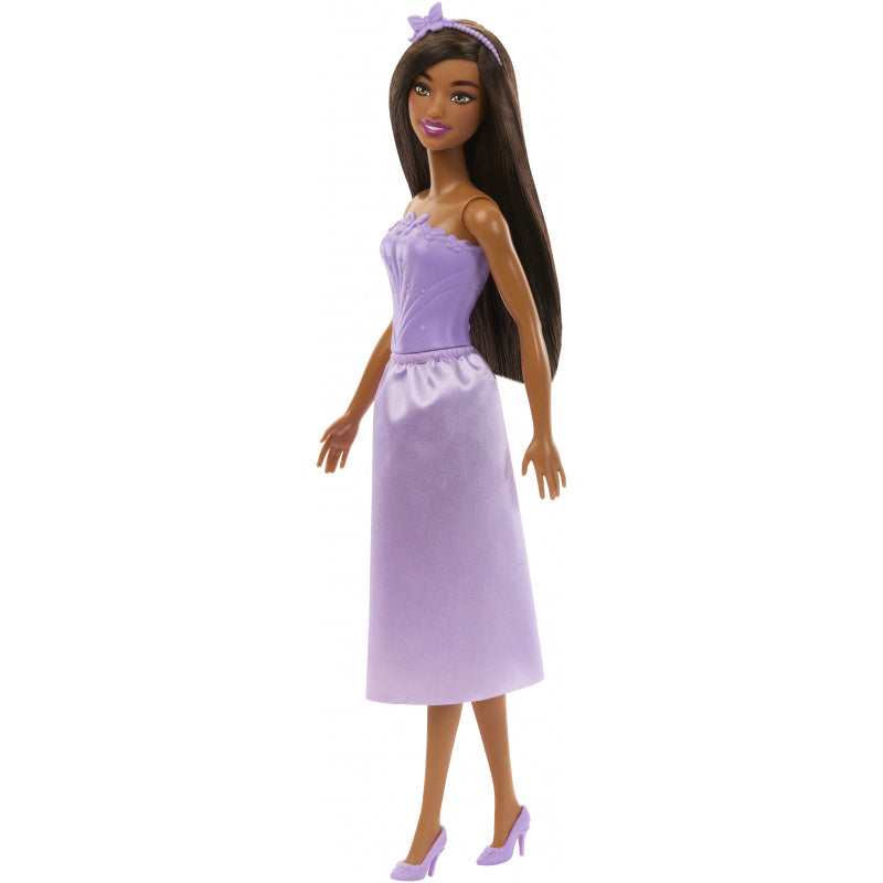Barbie Royal Fashion Brown Hair Purple Butterfly-Themed Monochromatic Look Doll with Removable Skirt & Accessories For Kids Ages 3 Years & UP