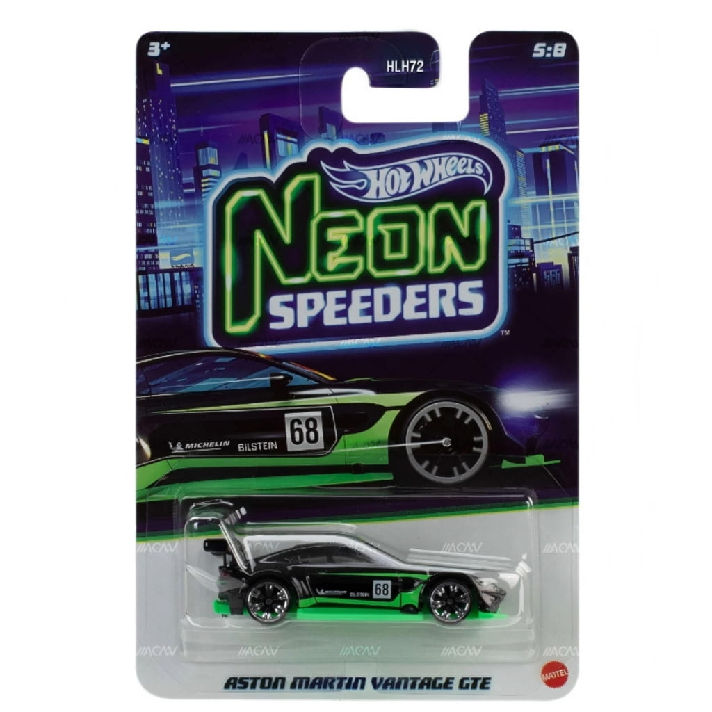 Hot Wheels Neon Speeder 2026 Edition 1:64 Scale Aston Martin Vantage GTE Die-Cast Vehicles For Ages 3+