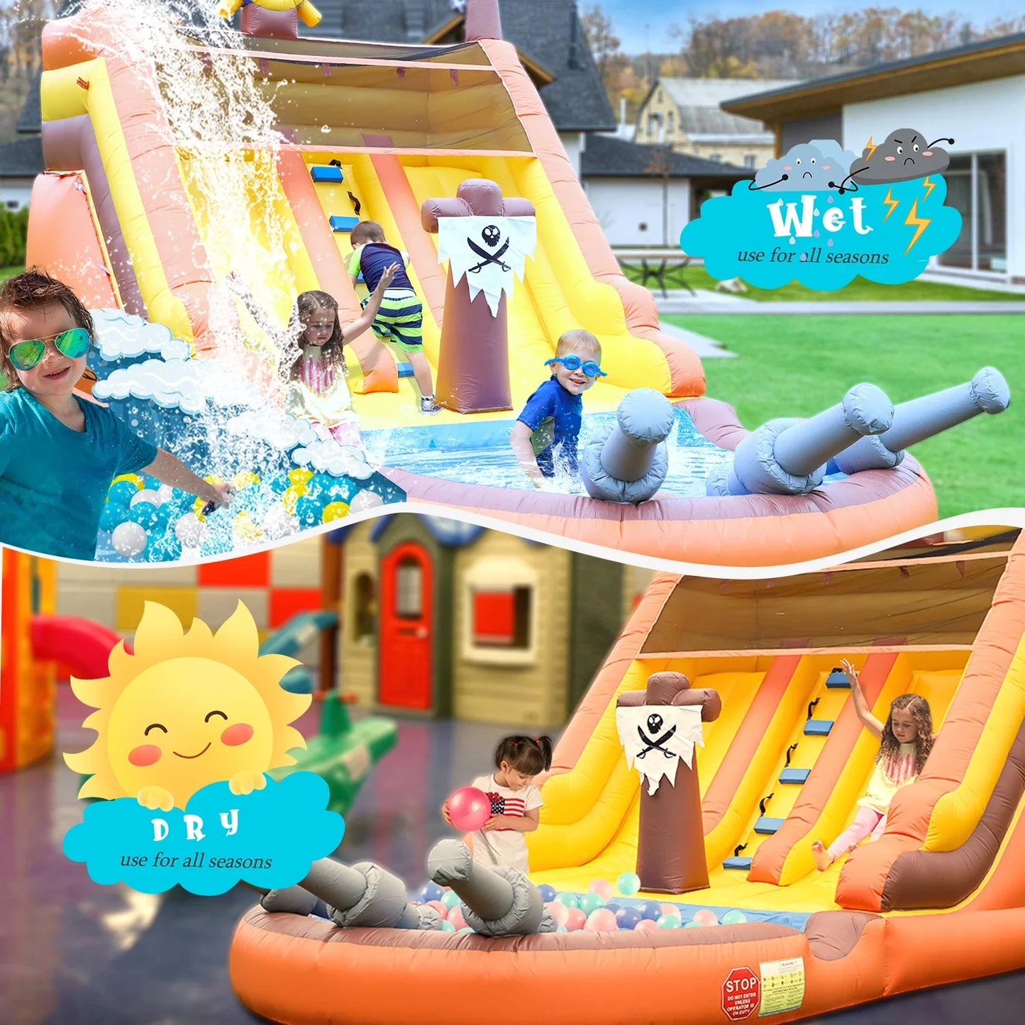 21FT Commercial Inflatable Water Slide with Pool