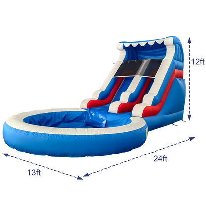 Inflatable Double Water Slide with Ball Pit