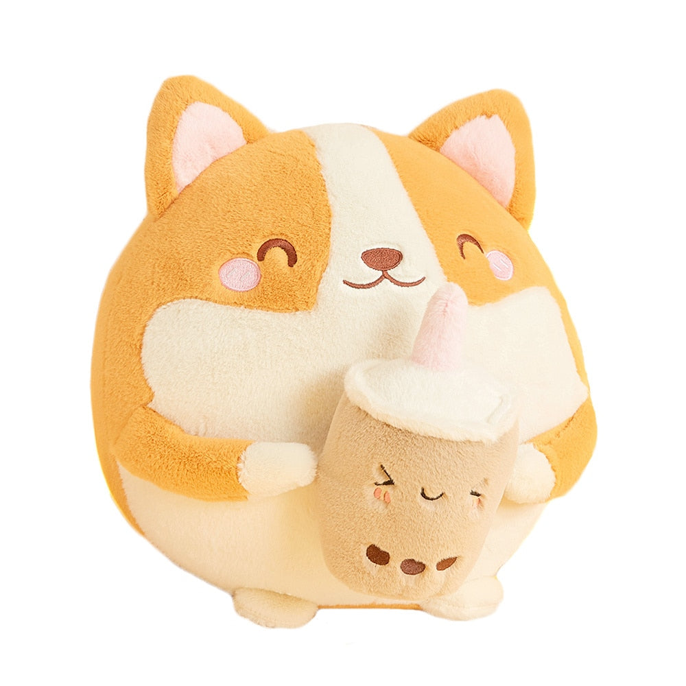 Chubby Drinking Corgi Plushie