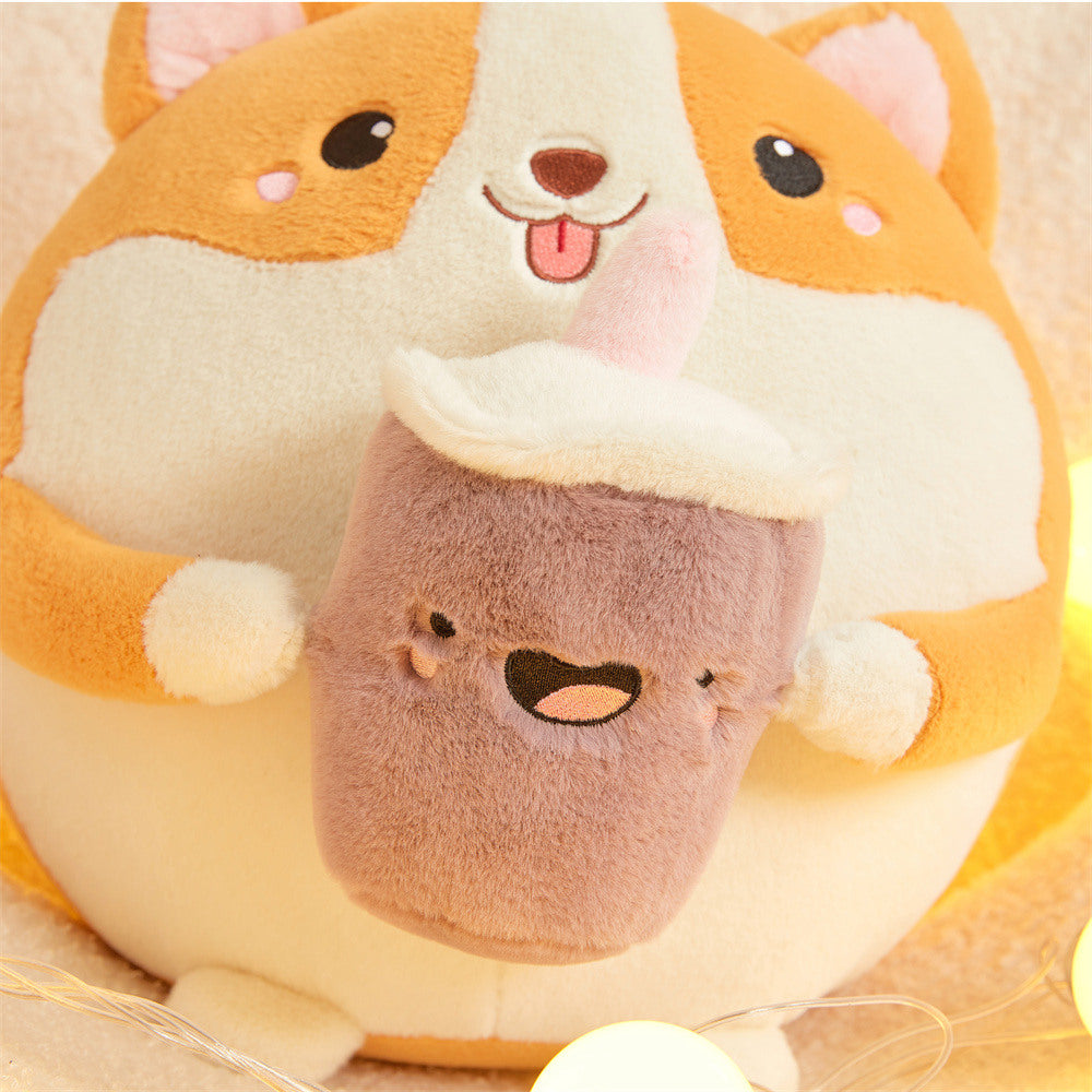 Chubby Drinking Corgi Plushie