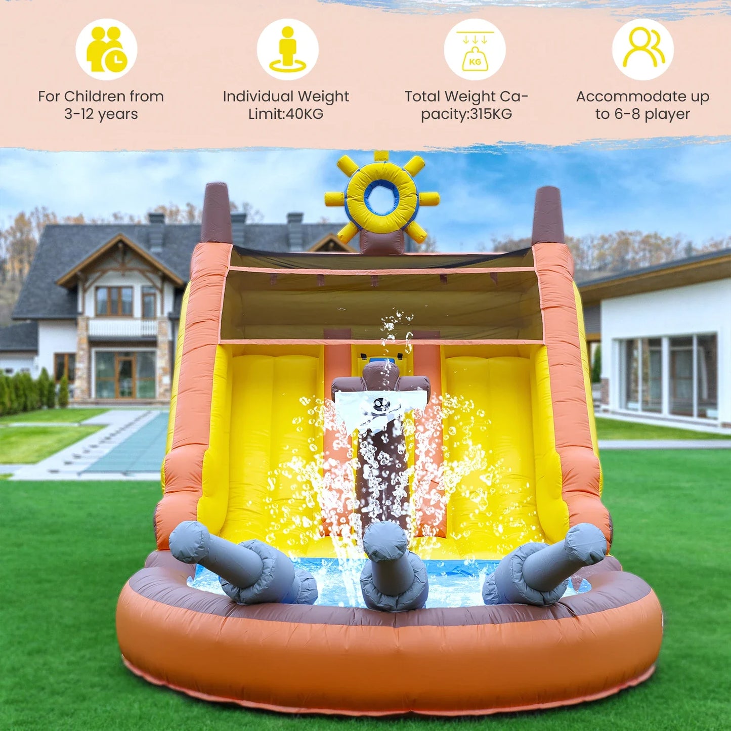 21FT Commercial Inflatable Water Slide with Pool