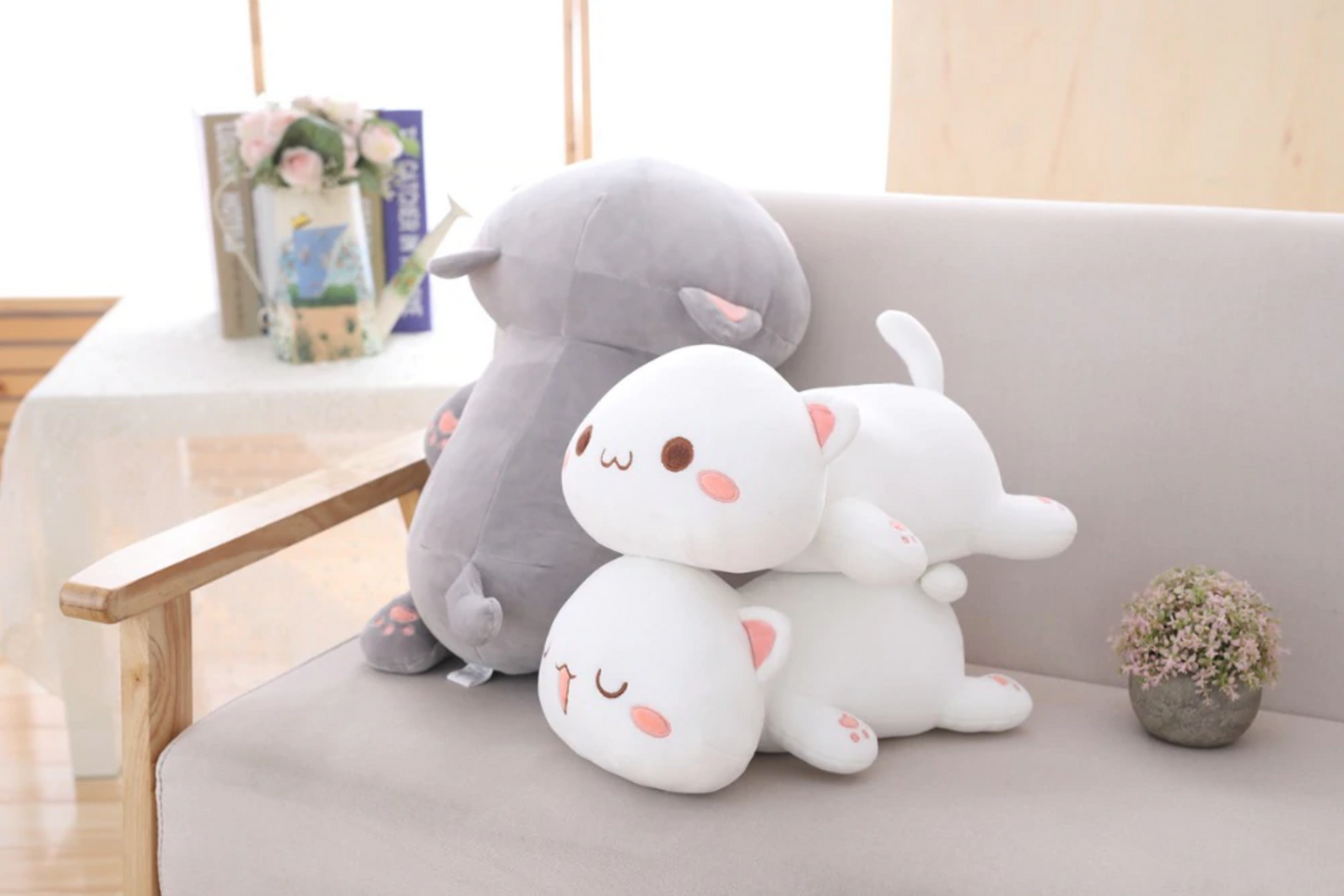 Cuddly Lying Cat Plush Pillow