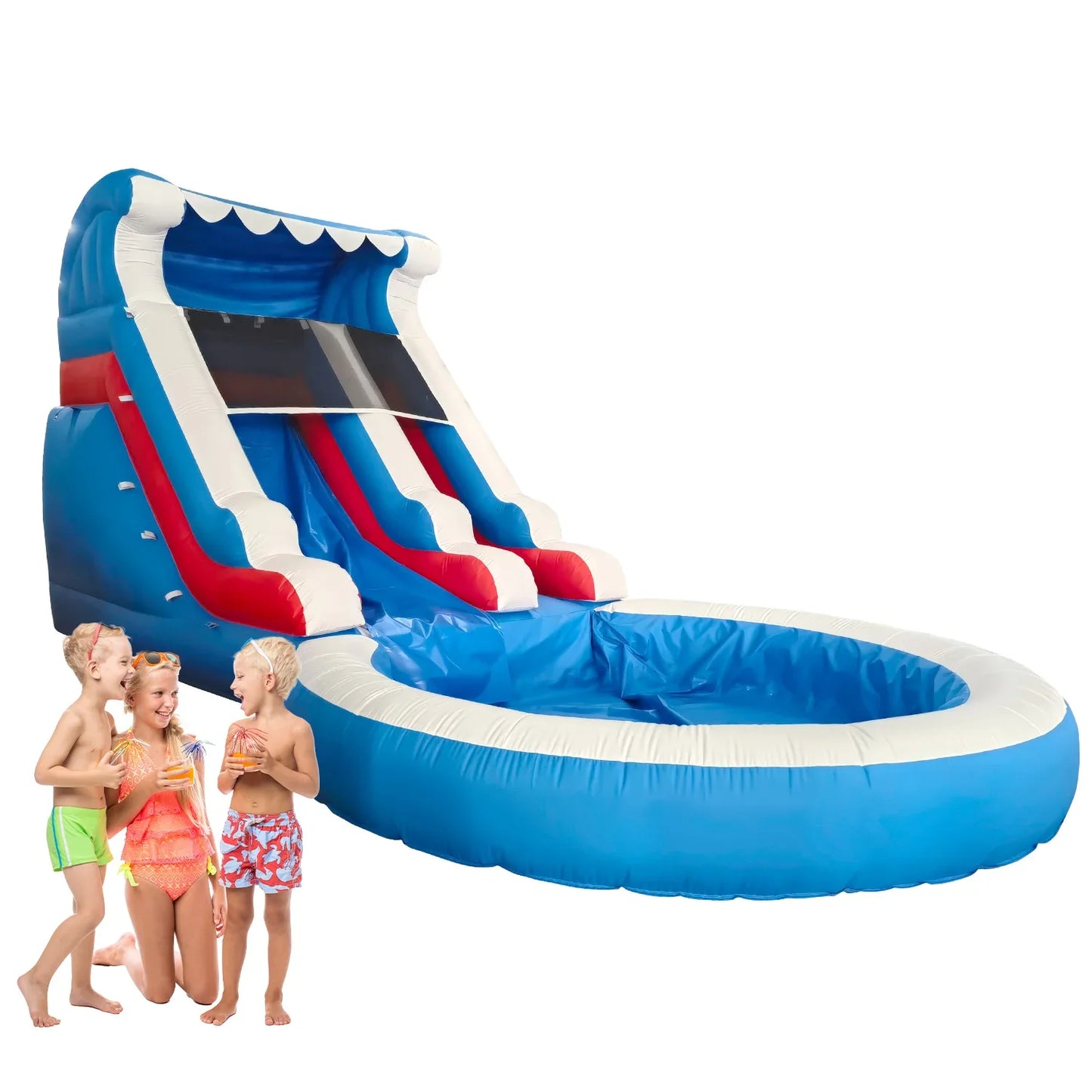 Inflatable Double Water Slide with Ball Pit