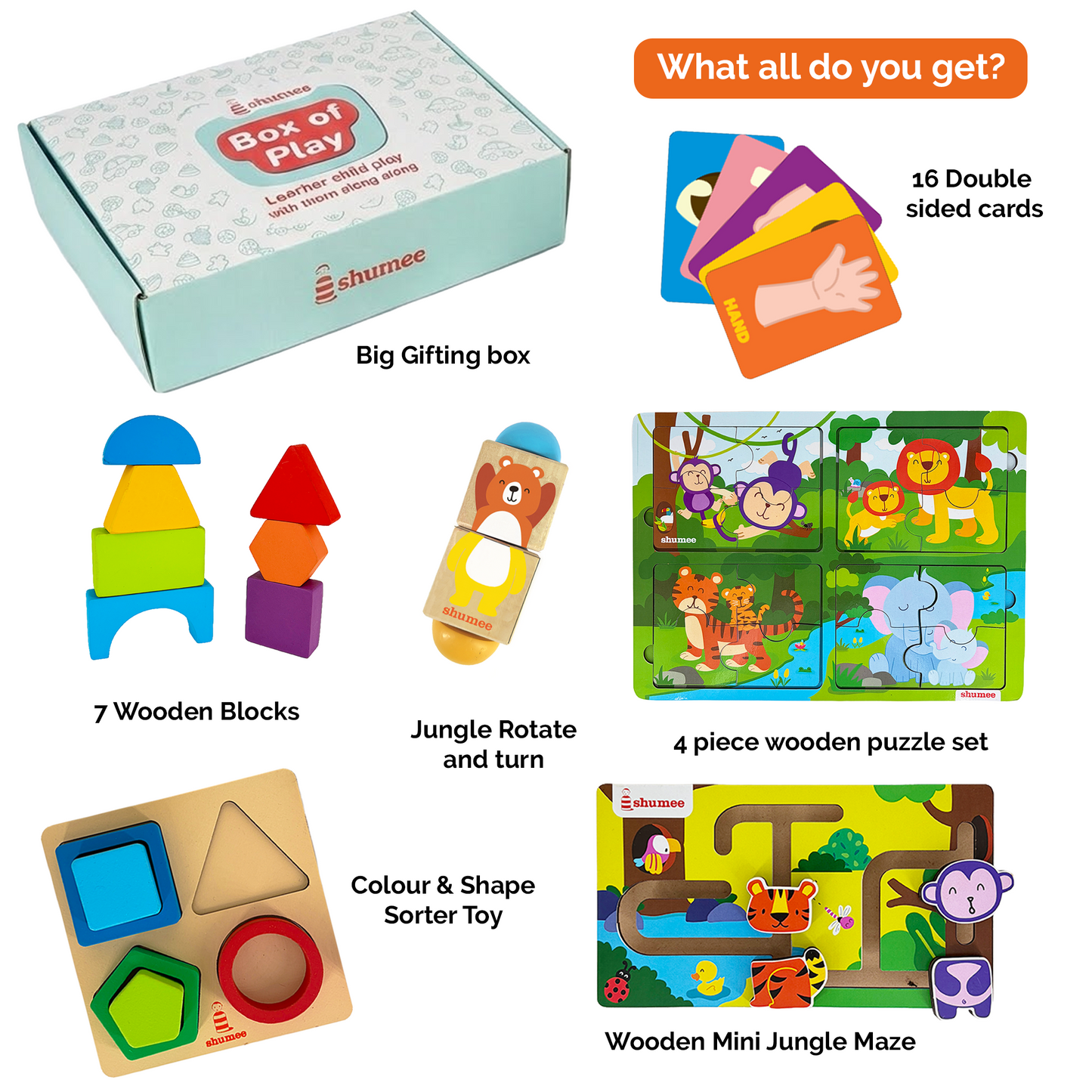 All-in-1 Toddler Jungle Play Gift Box – Wooden Toys (2+ Years)